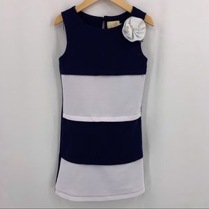 Blue and white sleeveless dress size 6